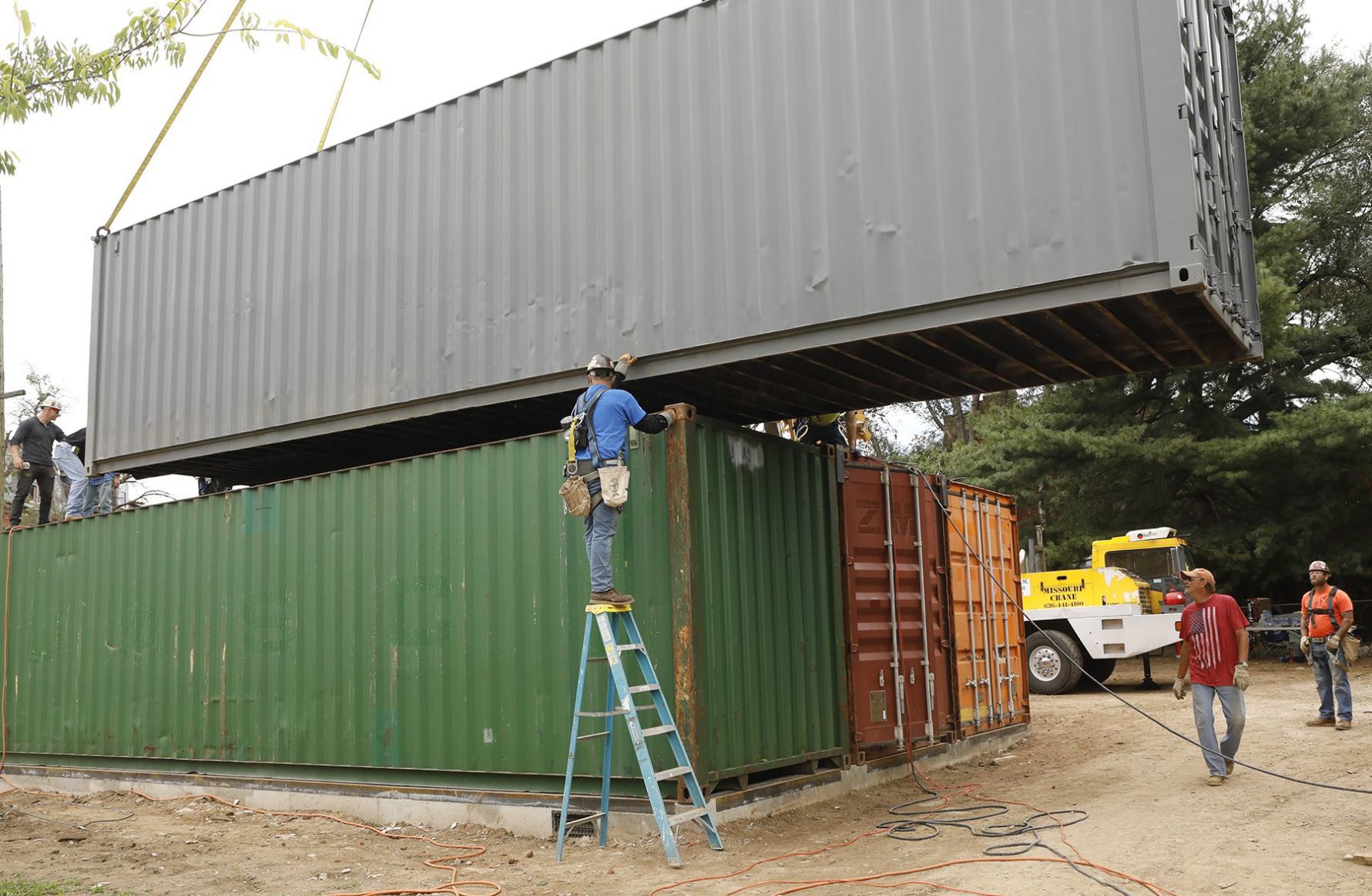 Shipping container home going up near Crown Candy